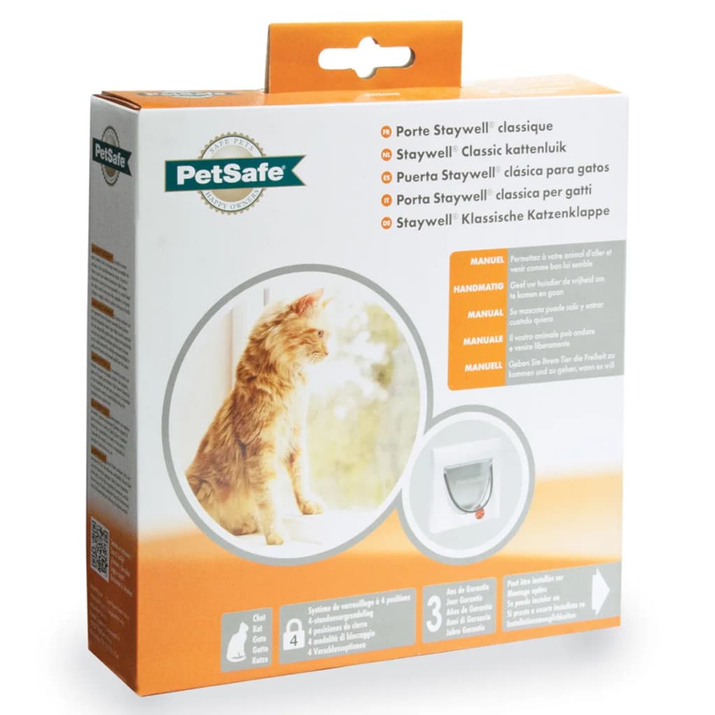 Petsafe Handmatige Kattenklep Met 4 Standen Classic 919 Wit 5031 zonder tunnel