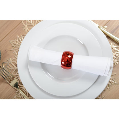 Servetringen kunststof rood 5x5x2,8 cm set van 4