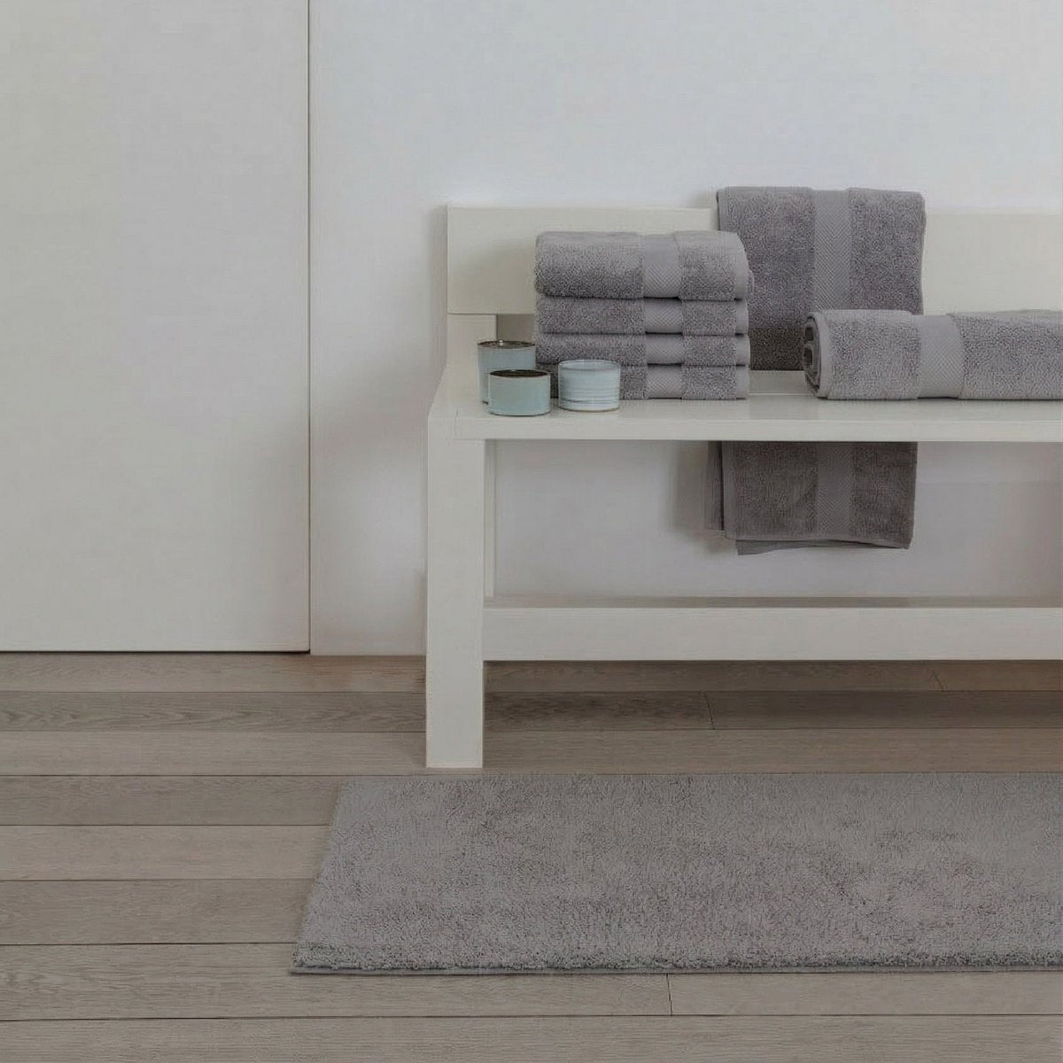 Bidetmat 60x60 cm katoen slategrey anti-slip