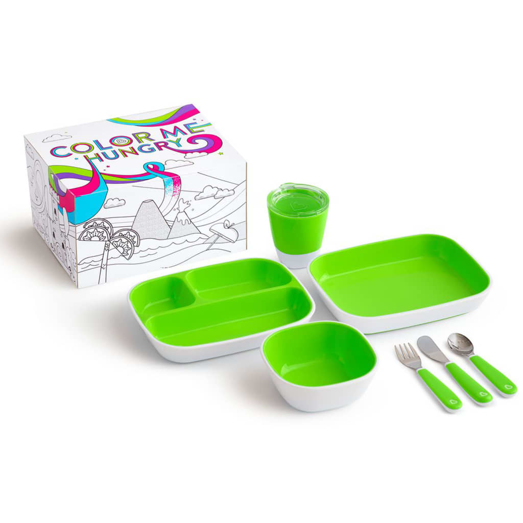 Munchkin 7-Delige Eetset Color Me Hungry Groen