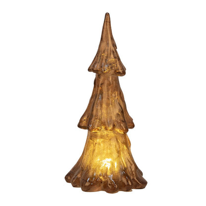 Kerstboom decoratie LED 12x24 cm goud bruin kunststof