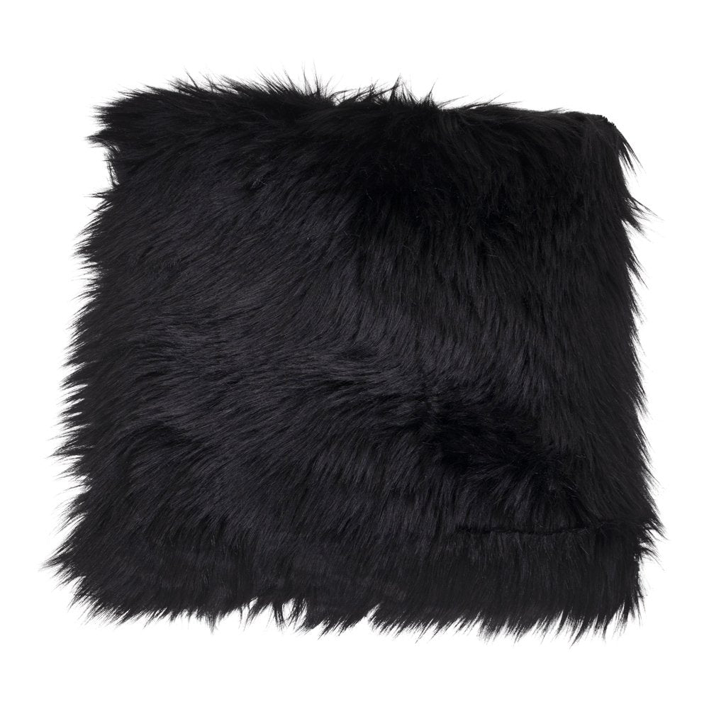 Lambskin imitation leather seat - Black, polyester, 40x40x6.5 cm