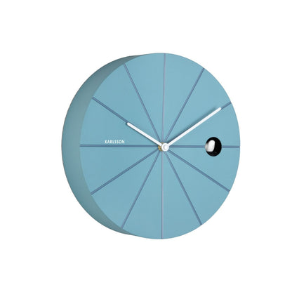 Wandklok Karlsson 28 cm blauw plastic
