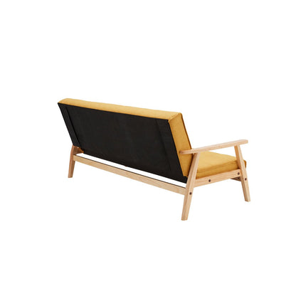 Slaapbank 190x85x81 cm structuurstof mosterdgeel