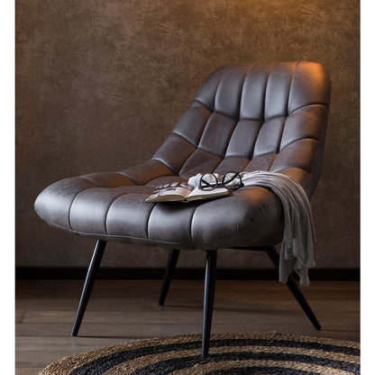 Fauteuil XXL kunstleer donkerbruin 76x85.6x85.6 cm
