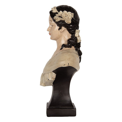 Decoratie Beeld Vrouw 18x12x31 cm Beige Kunststof
