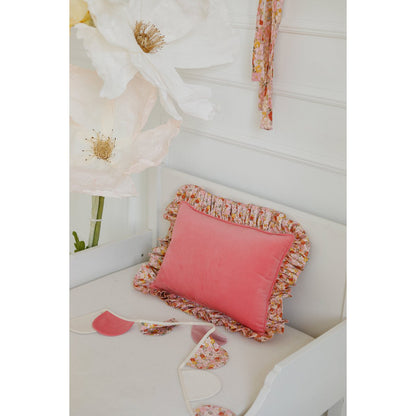 Decoratief Kussen Spring Garden Bloemenmotief Met Gele Ruche