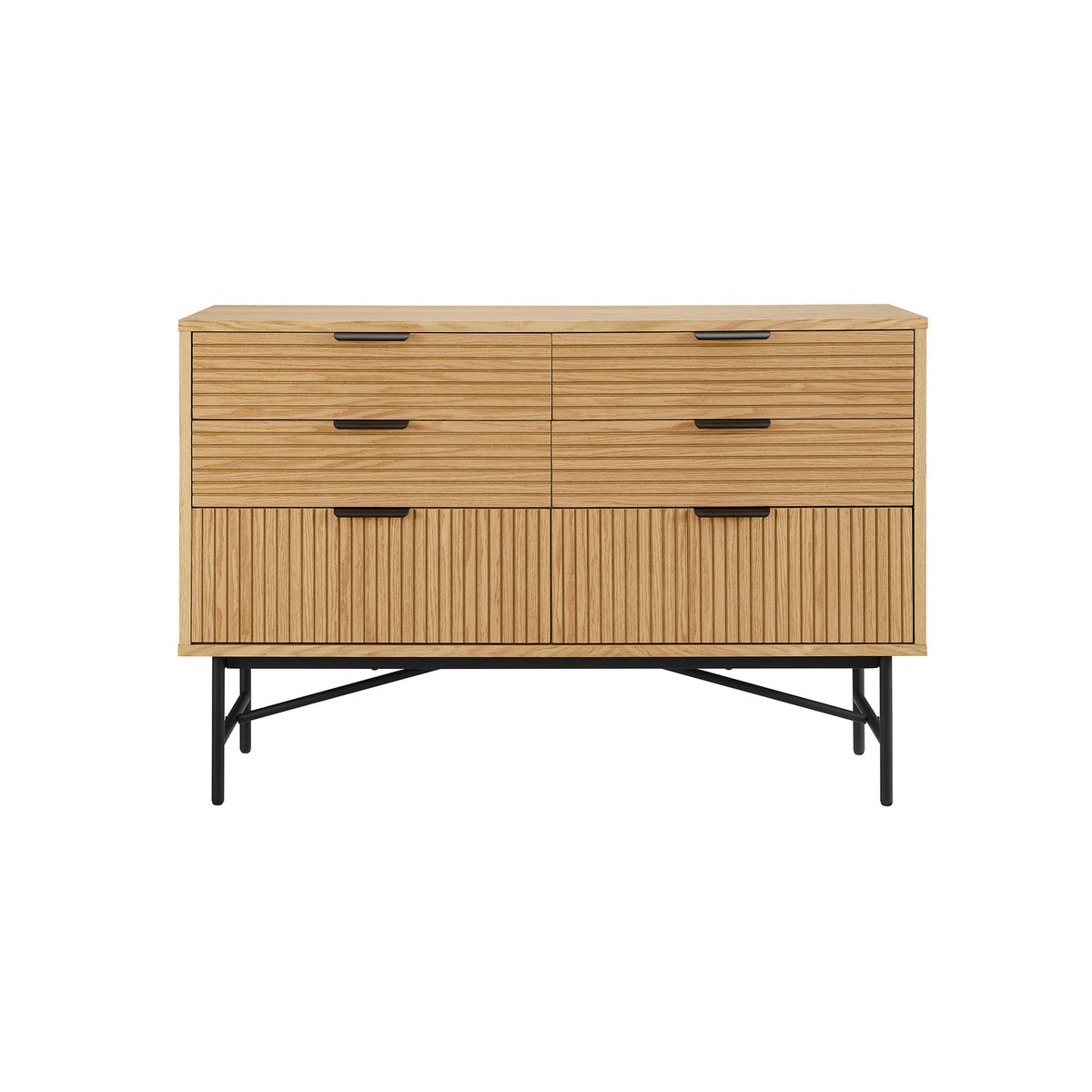 Chest of drawers wide 120 cm real oak veneer