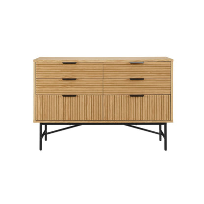 Chest of drawers wide 120 cm real oak veneer