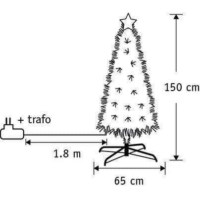 Mercury Kunstkerstboom met Fiber Optic LED Verlichting - H150 x Ø65 cm - Groen