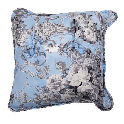 Kussenhoes 40x40 cm Blauw Polyester Bloemen Sierkussenhoes
