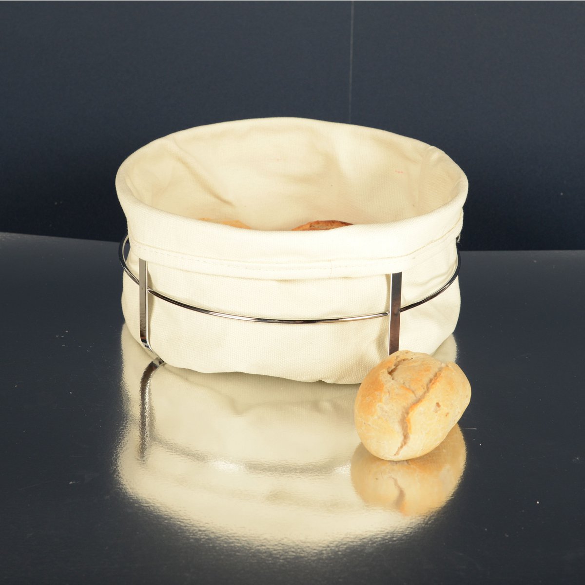 Broodmand rond zilver 22x22x10 cm