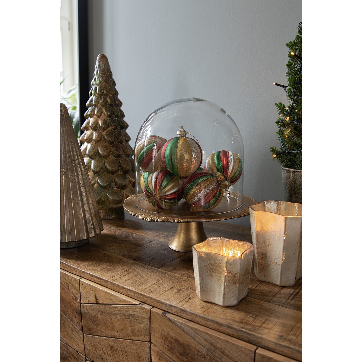 Christmas Decoration Christmas Tree 32 cm Gold-Colored Glass Christmas Tree