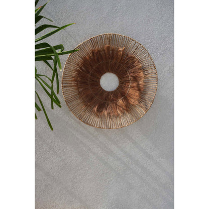 Wanddecoratie bananenblad kokosnoot naturel handgemaakt