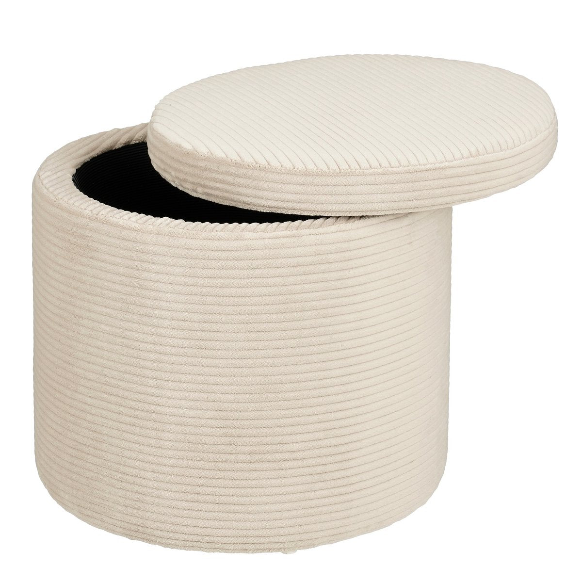 Poef met opbergruimte H41 x Ø42 cm off-white