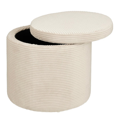 Poef met opbergruimte H41 x Ø42 cm off-white