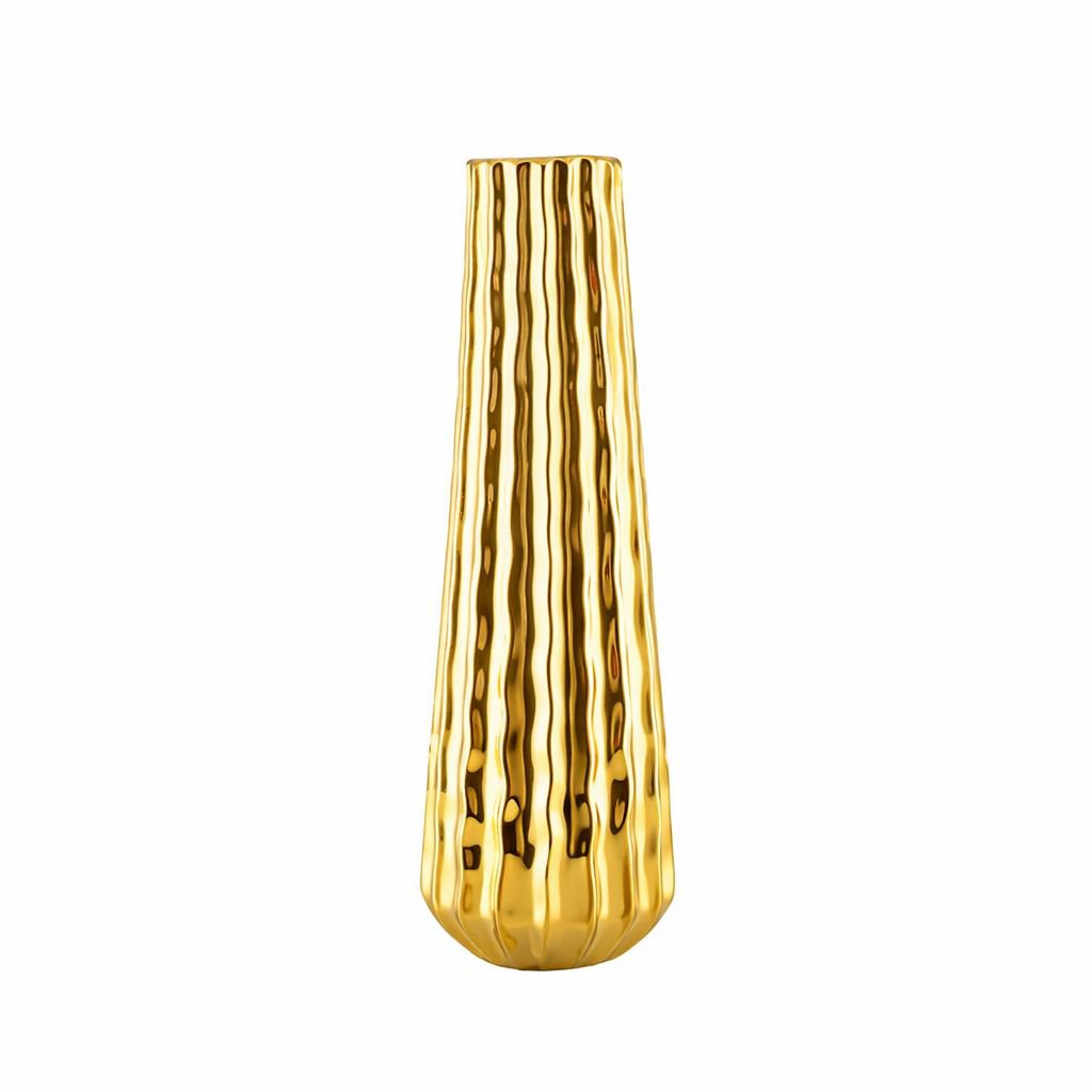 Vaas keramiek goud 10.5x10.5x35.5 cm
