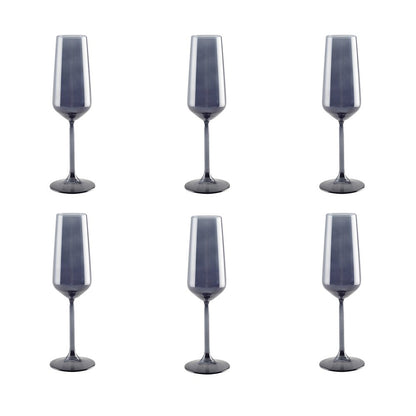 Champagne fluiten 6 stuks zwart