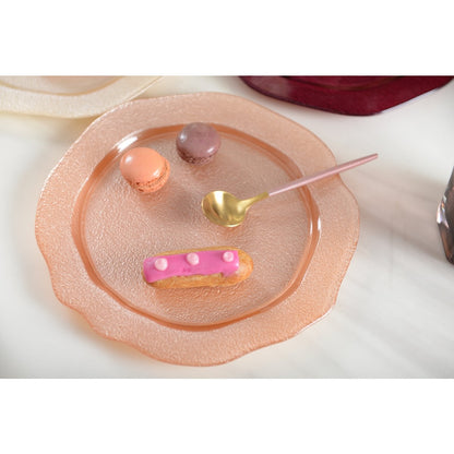 Dessertbord zalm bloemvorm 21.5 cm glas