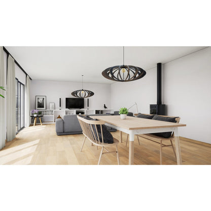 Hanglamp rond 70 cm MDF matzwart