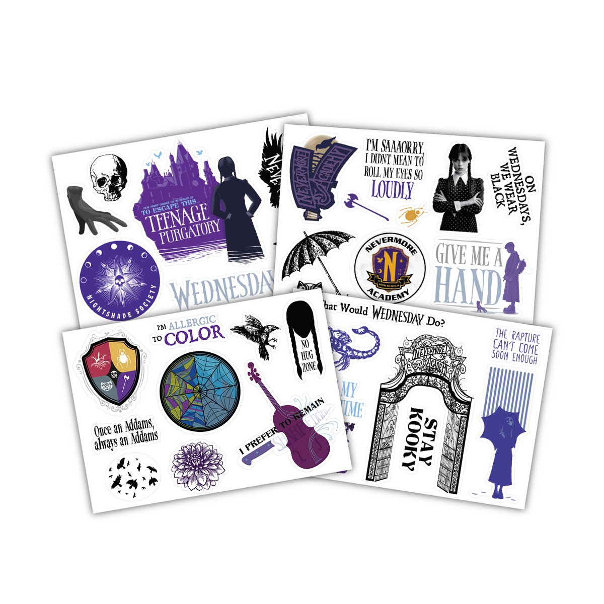 Tech-stickerset Woensdag Addams Family