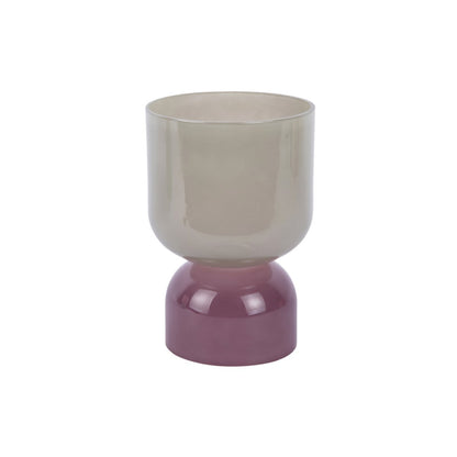 Vaas glas grijs 15 cm