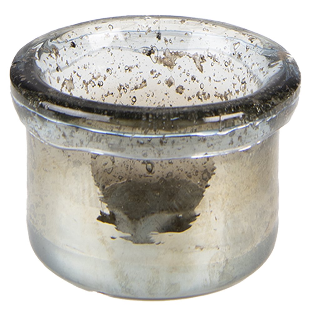 Theelichthouder groen glas Ø 9x6 cm