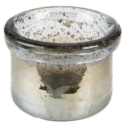 Theelichthouder groen glas Ø 9x6 cm