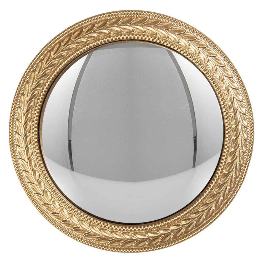Convex mirror Ø 13x2 cm Gold-colored Plastic