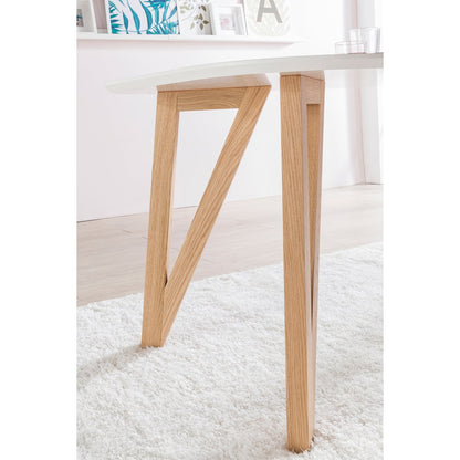 Eettafel 120x80x76 cm wit eiken MDF massief hout