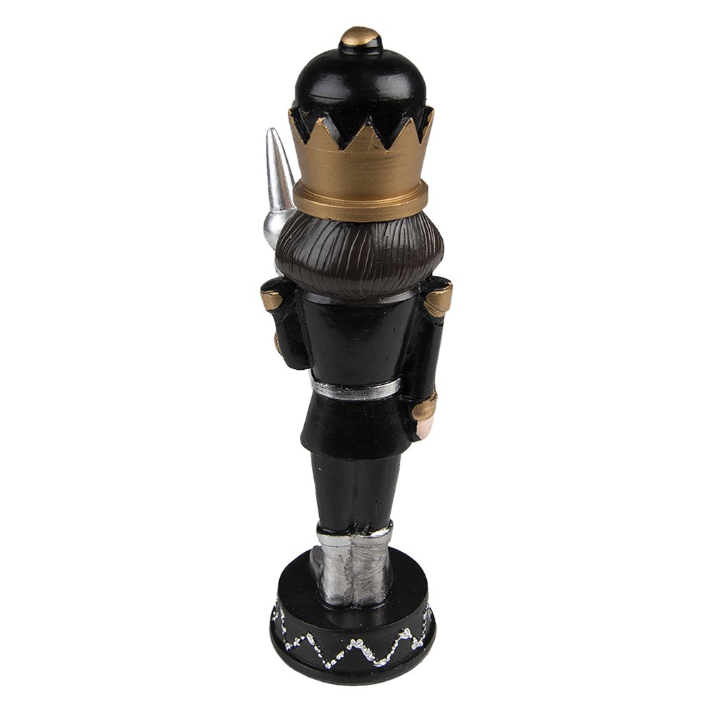 Notenkraker kerstdecoratie 17 cm zwart kunststof