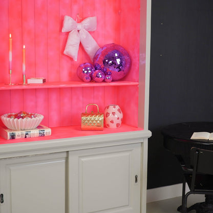 Kerstdecoratie strik 32x40 cm lichtroze fluweel