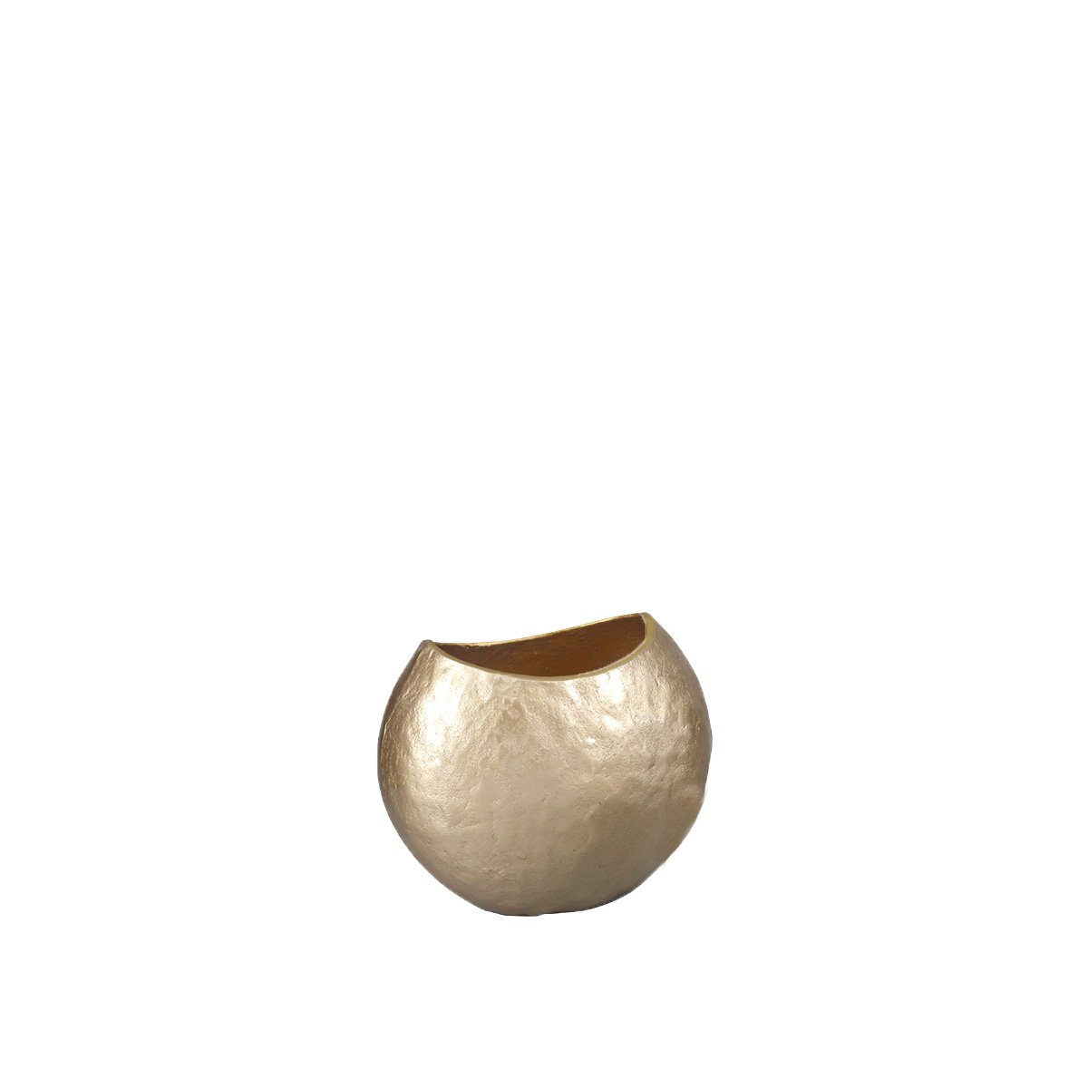 Vaas ovaal 26x15.5x22 cm aluminium beige