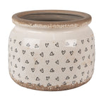 Bloempot Ø 20x15 cm beige zwart keramiek
