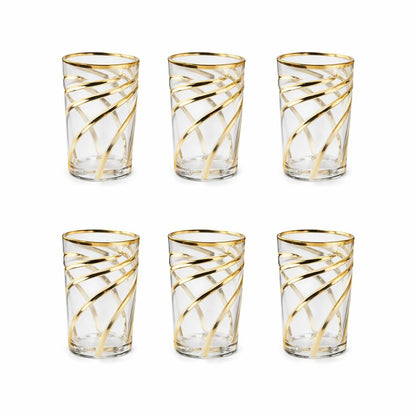 Golden Spiral Tea Cups - Lot of 6
