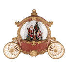 Kerstdecoratie koets 26x11x20 cm rood kunststof muziek