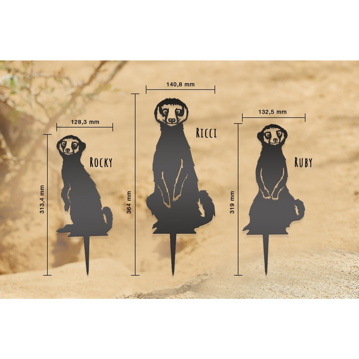 Geluksdieren Stokstaartjes Familie Ricci Ruby Rocky Set 3