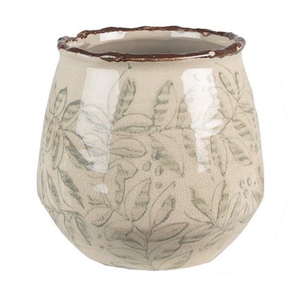Bloempot Ø14 cm keramiek groen beige