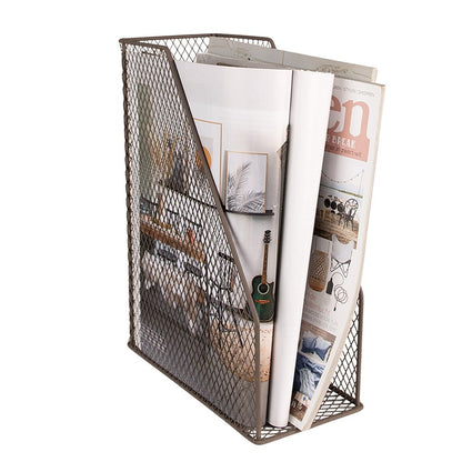 Tijdschriftenhouder 23x11x30 cm bruin metaal
