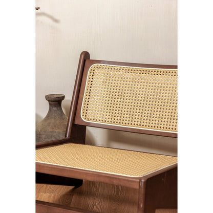 Fauteuil rotan massief hout Japandi