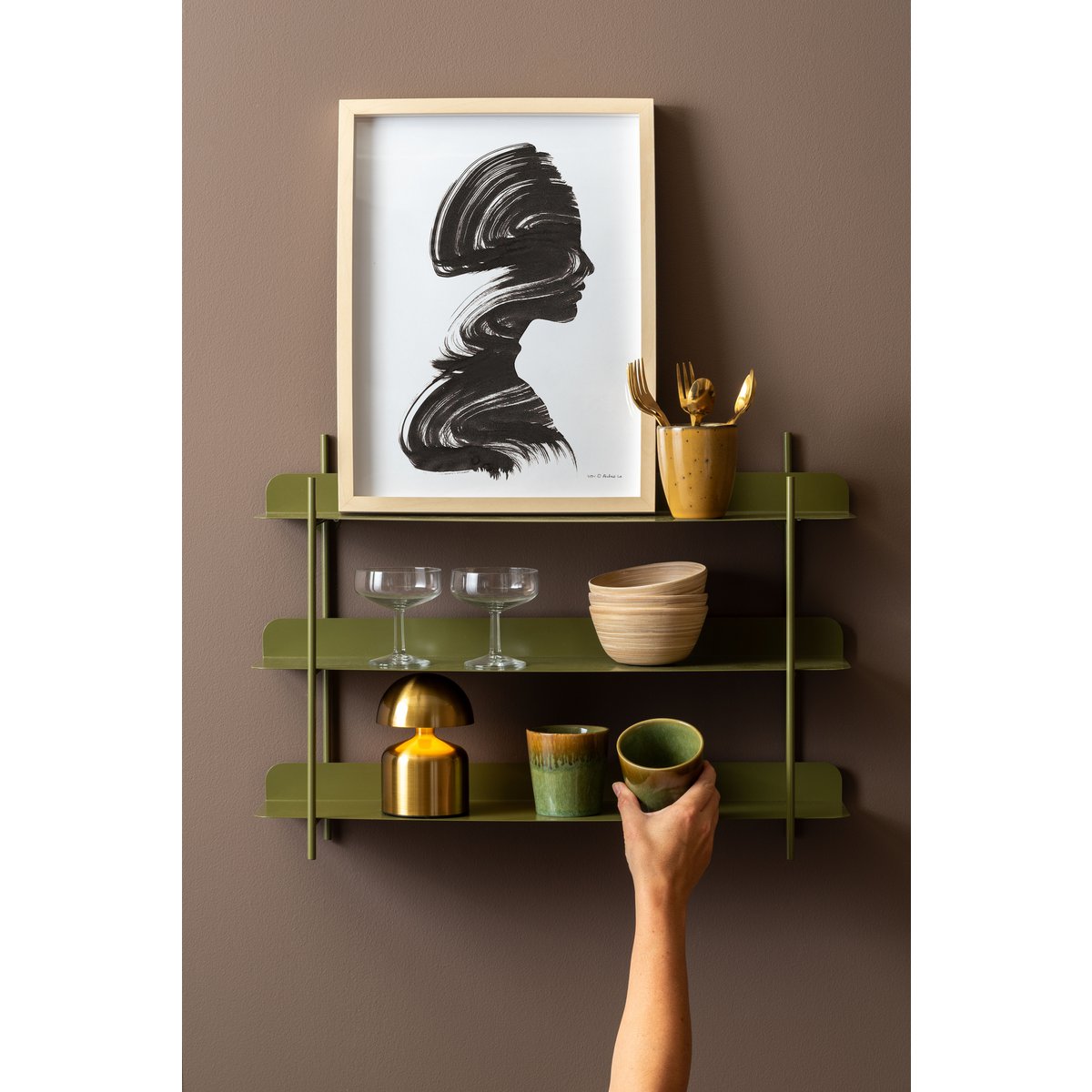 Wandrek 60x42 cm groen ijzer