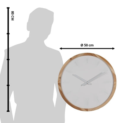 Wandklok Ø 50 cm hout wit