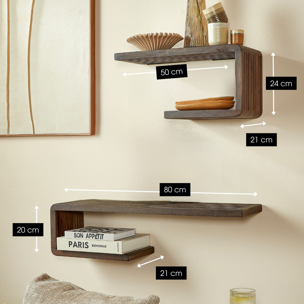 Wandplank  Donkerbruin