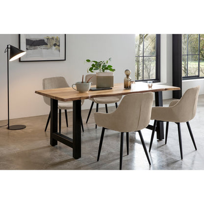 Set van 2 corduroy fauteuils beige
