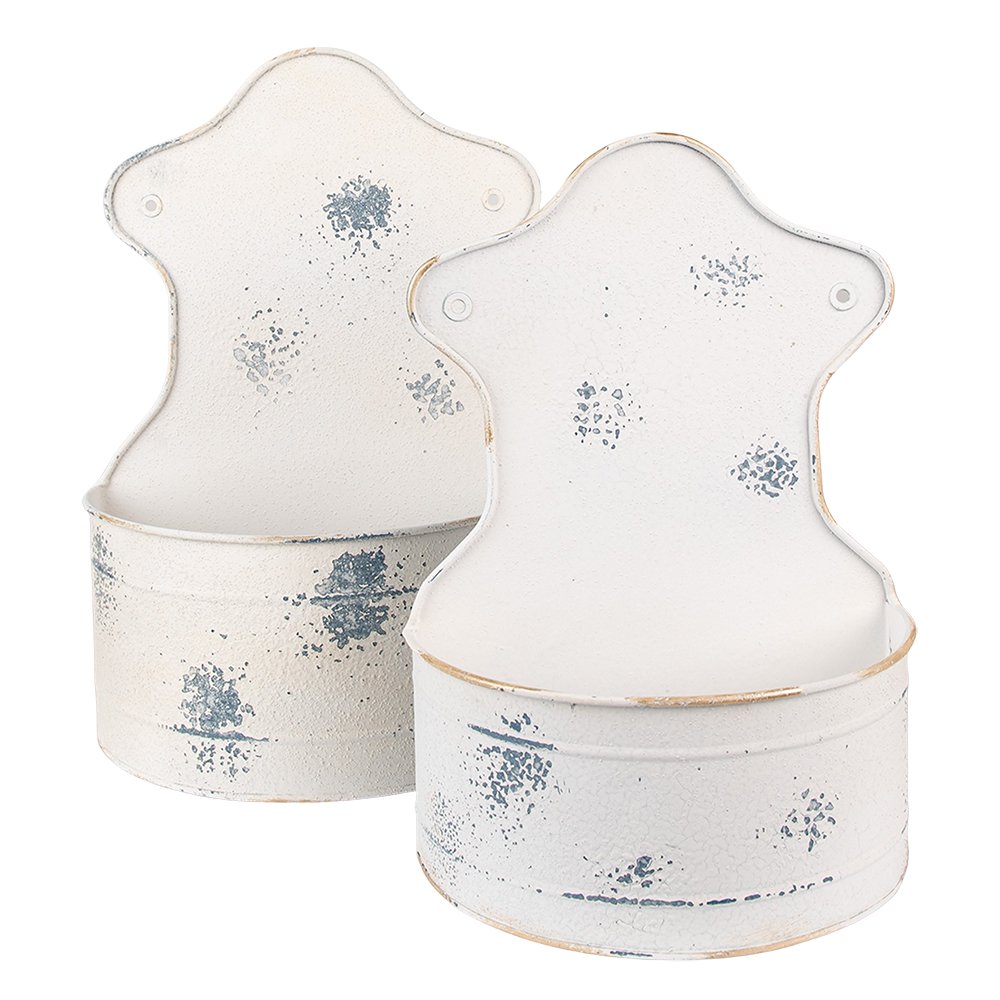 Planthouder set beige ijzer 26x14x37 cm
