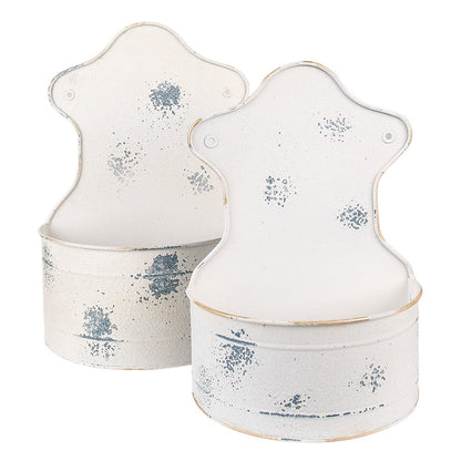 Planthouder set beige ijzer 26x14x37 cm