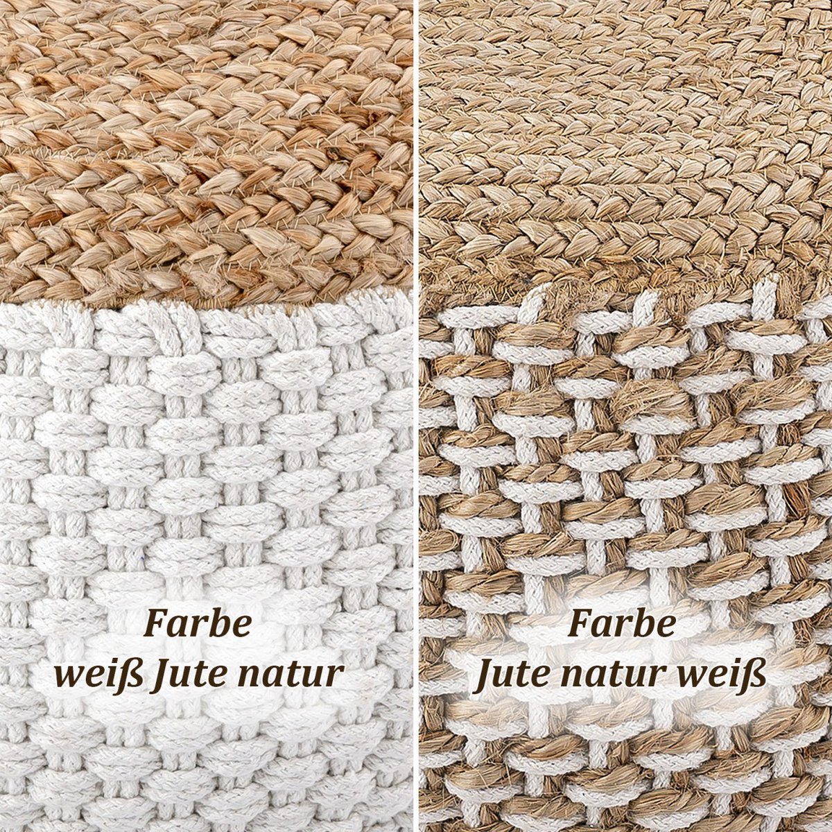 Jute Poef 50x50 Cm Decoratieve Moderne Kruk Voor Interieur