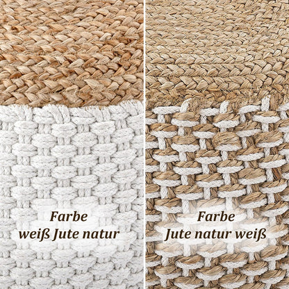 Jute Poef 50x50 Cm Decoratieve Moderne Kruk Voor Interieur