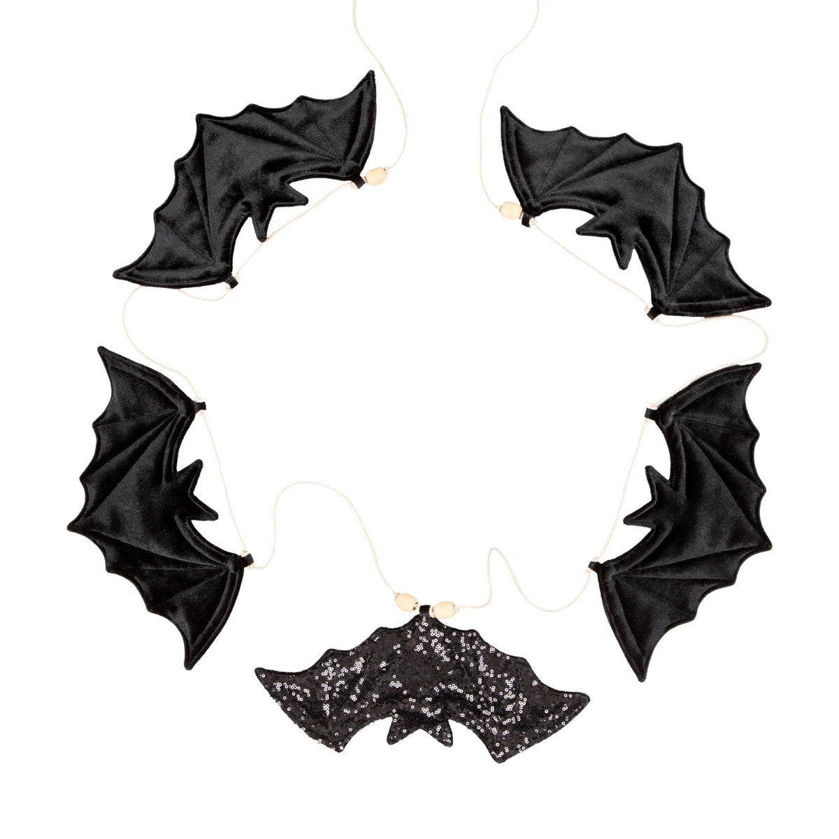 Decoratieve Halloween-slinger "5 vleermuizen" Halloween-huisdecor, zwarte muurkunst, Halloween-wanddecor, paillettenvleermuiskussen, feestdecoratie
