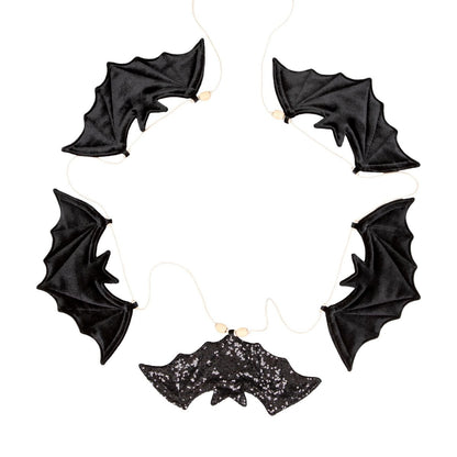 Decoratieve Halloween-slinger "5 vleermuizen" Halloween-huisdecor, zwarte muurkunst, Halloween-wanddecor, paillettenvleermuiskussen, feestdecoratie